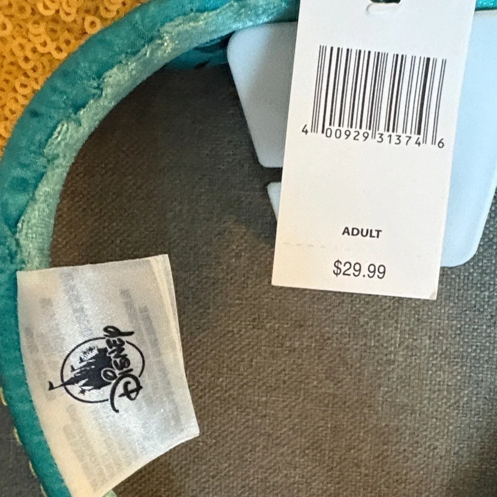 Disney Gold and Teal Sequin Minnie Ears Headband